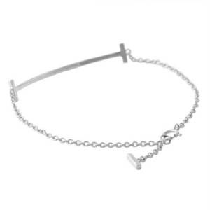 Tiffany & Co T Smile Medium White Gold K18WG Ladies Bracelet